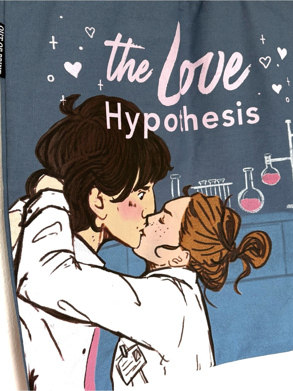 The Love Hypothesis Book Graphic Blue Tote Bag Ali Hazelwood - Picture 2 of 6